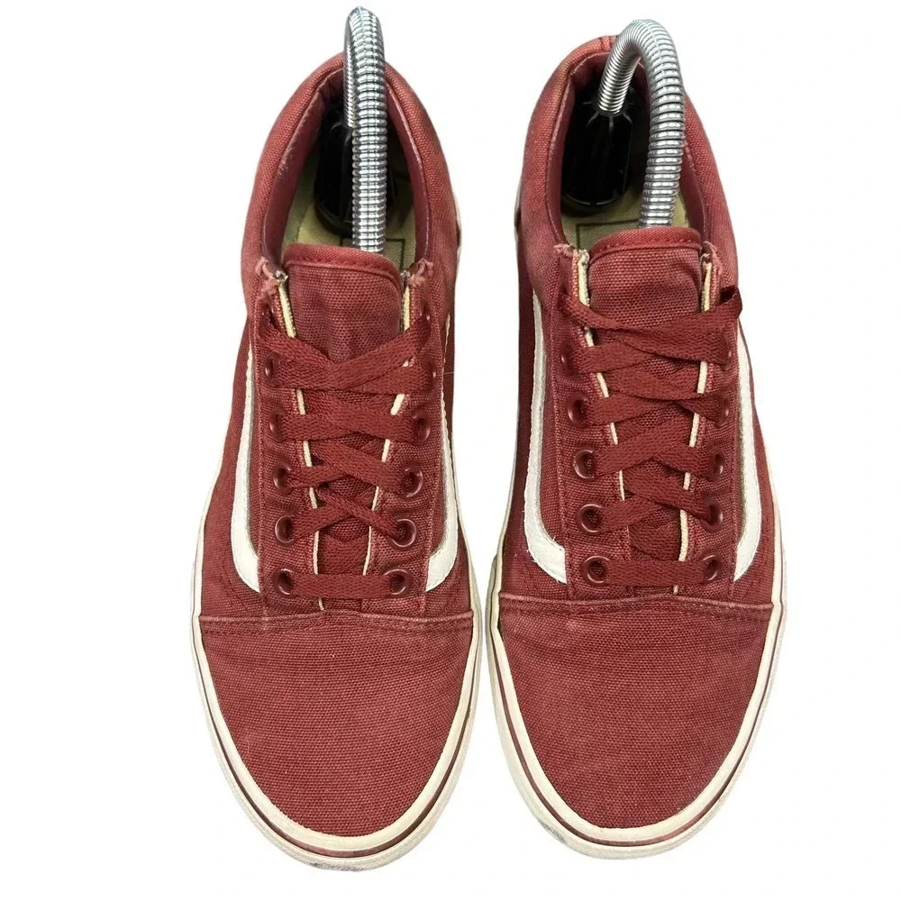 VANS Old Skool Burgundy Canvas Unisex Lace-Up‎ Sneakers Men's 6/Women's 7.5